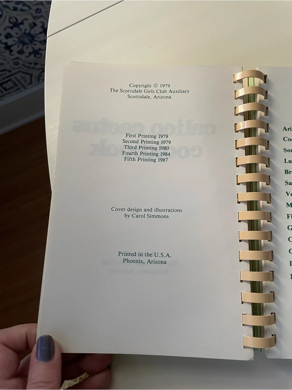 Vintage 1987 Calico Cactus cookbook Scottsdale Girls Club Arizona recipes